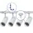 Bright Choice Complete Set 1-Phase Rail L 1 x 1,5 Meter White | incl. 4x Spot + GU10 2700K 3W Dimmable + End Cap, Power Connector and L -Connector