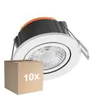 Multipack 10x Ledvance LED Spot Combo Adjust Aluminium White 6W 600lm 60D - 827-830-840 CCT | 82mm - Cutout 68mm - IP65